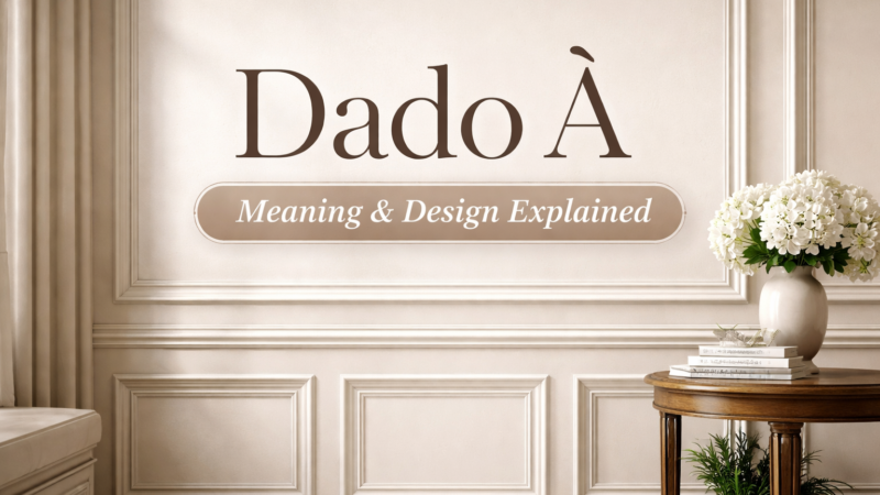 Dado À: Meaning, Usage, and Design Significance Explained